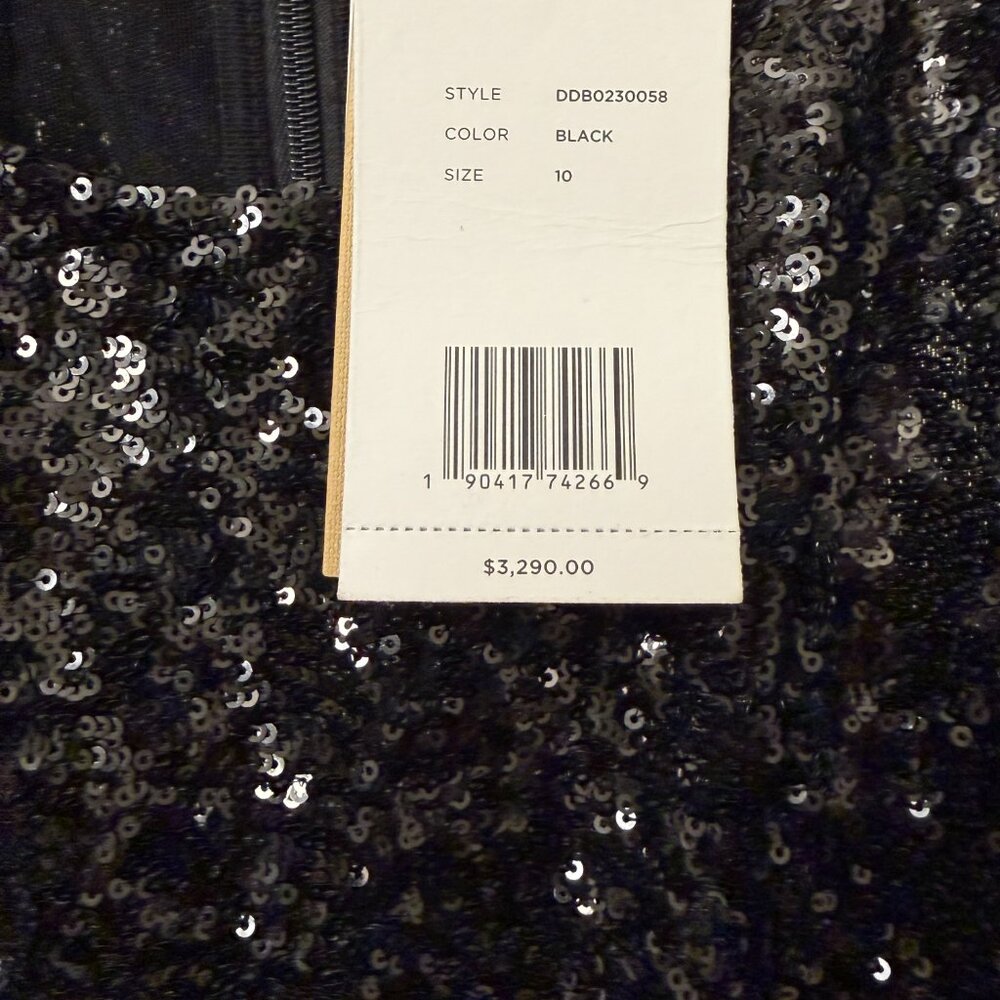 NWT Michael Kors Collection Sequin Racerback Gown - Black - Size 10 - MSRP $3290 - Picture 5 of 5